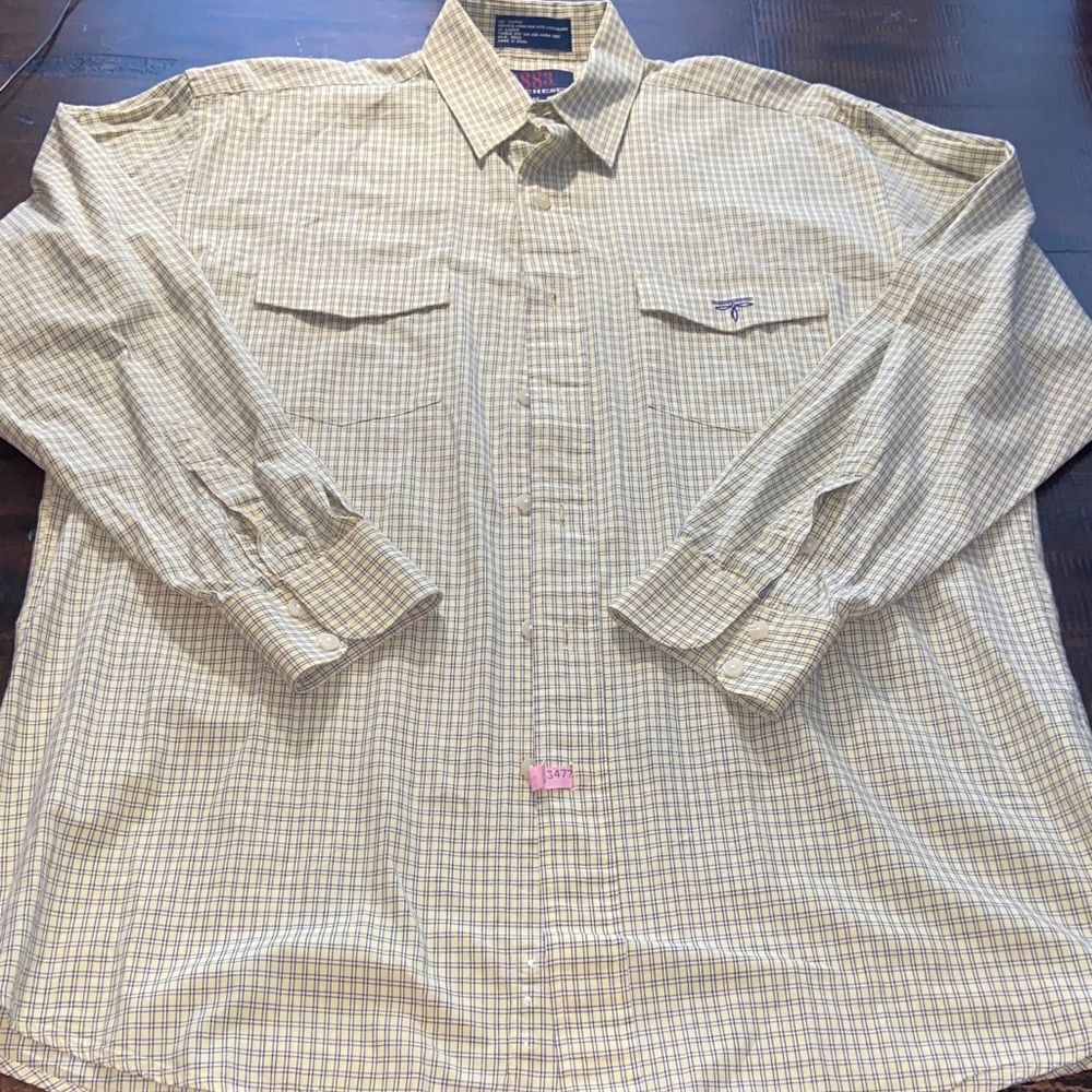 1883 Lucchese Men's medium yellow Plaid Button Down Shirt